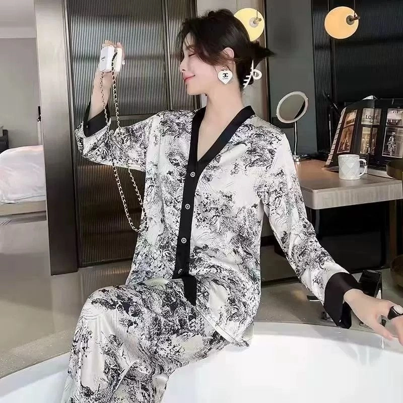 顶瓜瓜 夏季女透气舒适休闲四件套家居服睡衣套装 女款