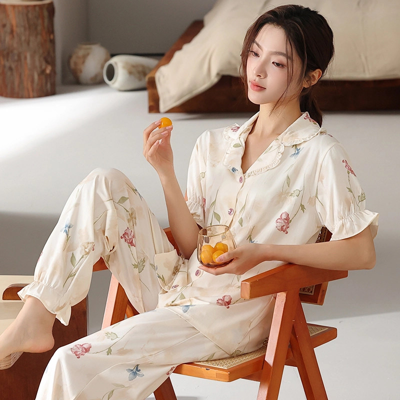 顶瓜瓜 国风灯笼短袖长裤小清新休闲舒适家居服睡衣套装 女款