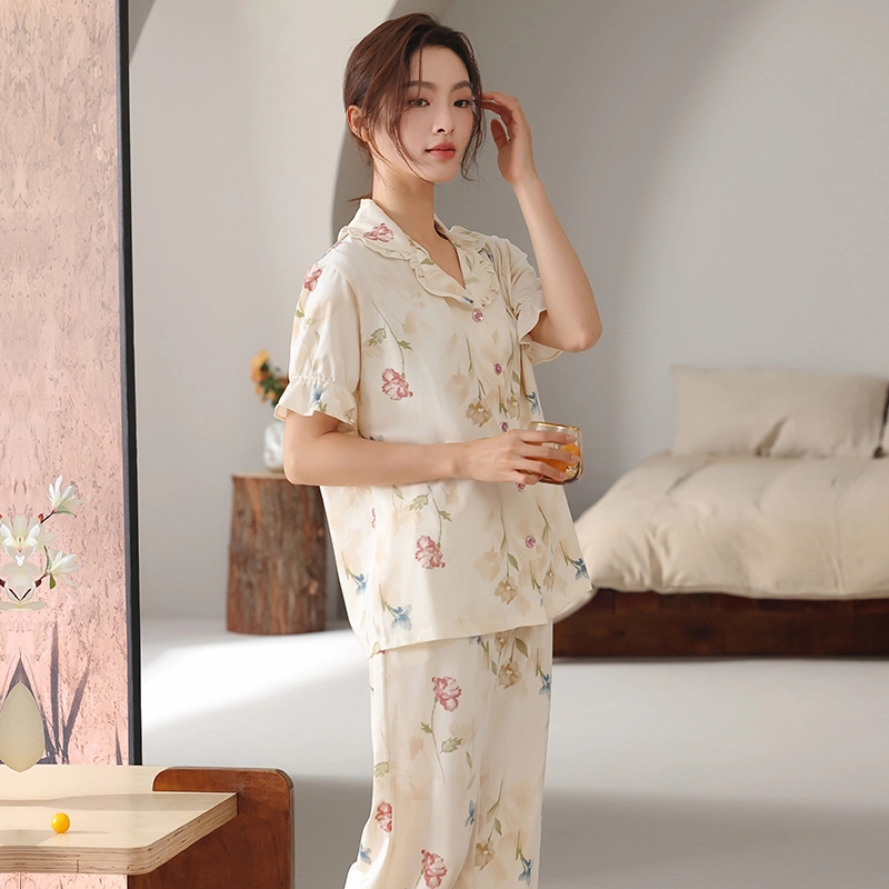 顶瓜瓜 国风灯笼短袖长裤小清新休闲舒适家居服睡衣套装 女款