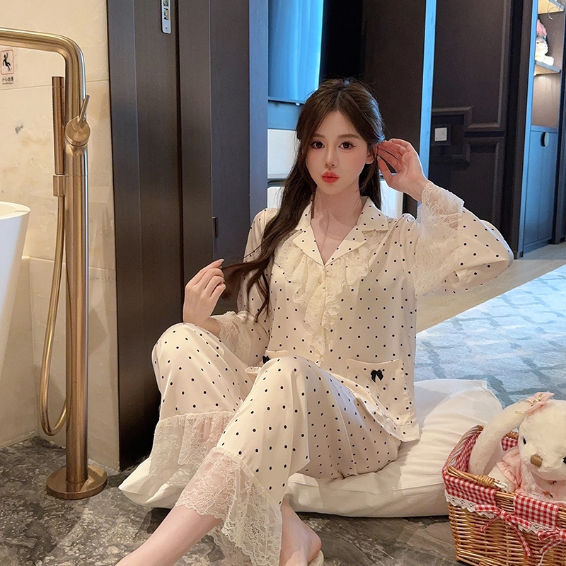 顶瓜瓜 简约舒适冰丝可外穿家居服睡衣套装 女款