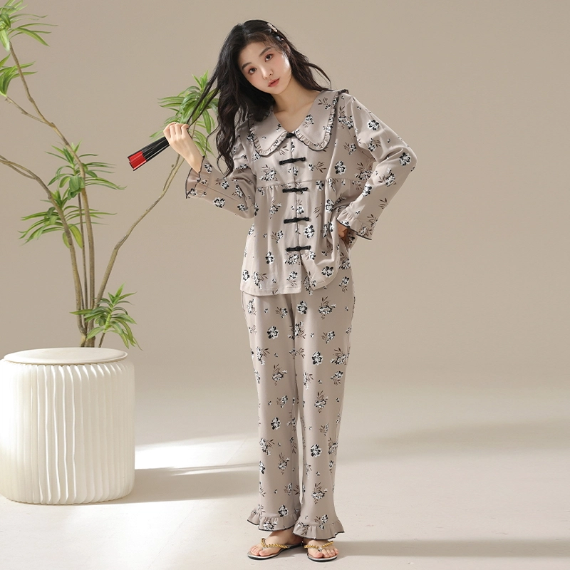 顶瓜瓜 舒适休闲简约风长袖家居服睡衣套装 女款