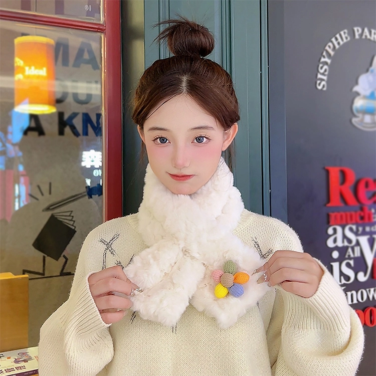俞兆林 秋冬保暖可爱少女心彩色太阳花交叉 围脖 女款
