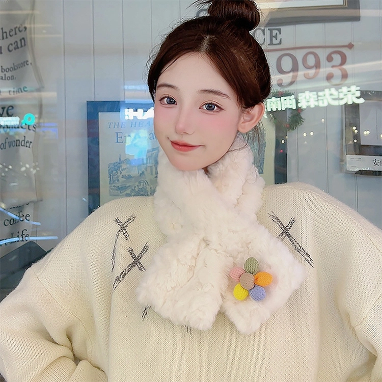 俞兆林 秋冬保暖可爱少女心彩色太阳花交叉 围脖 女款