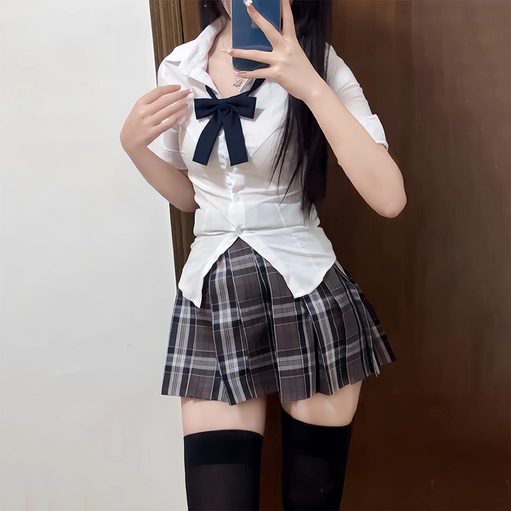 日暮星河 学院风原创百褶裙格纹短裙制服 女款