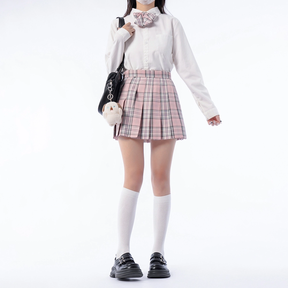 日暮星河 学院风休闲百搭舒适长袖上衣日系百褶裙衬衫套装 女款 椿岛日记