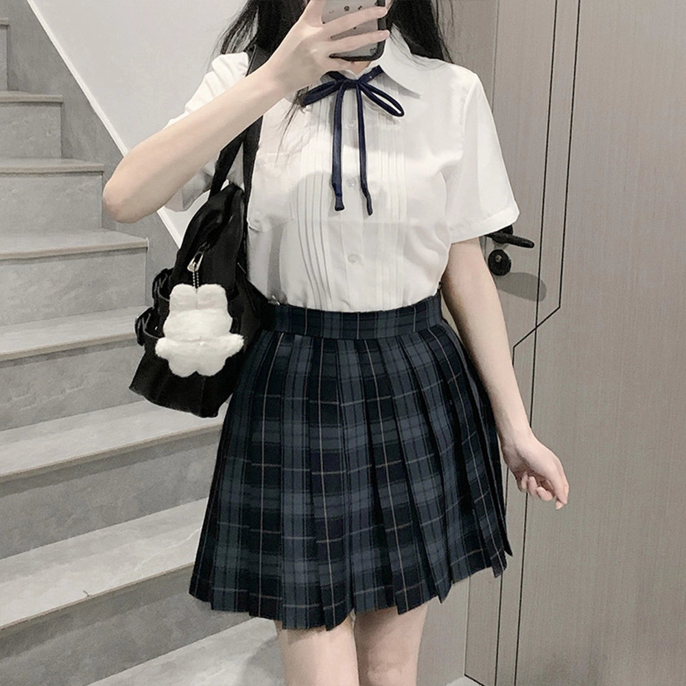 日暮星河 学院风百褶裙半身裙休闲百搭辣妹裙装套装 女款