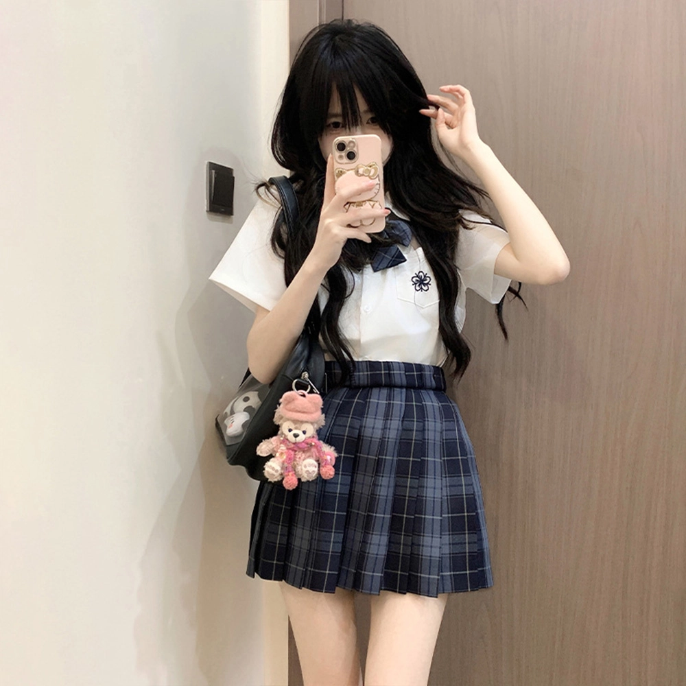 日暮星河 学院风百褶裙半身裙休闲百搭辣妹裙装套装 女款
