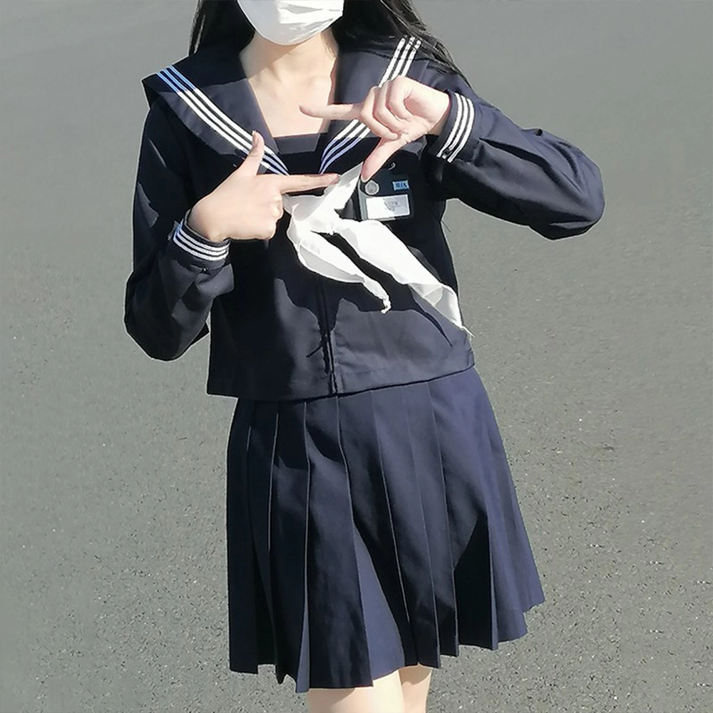日暮星河 百褶裙日系学院风基础款纯色高腰百搭辣妹半身裙休闲短裙 女款