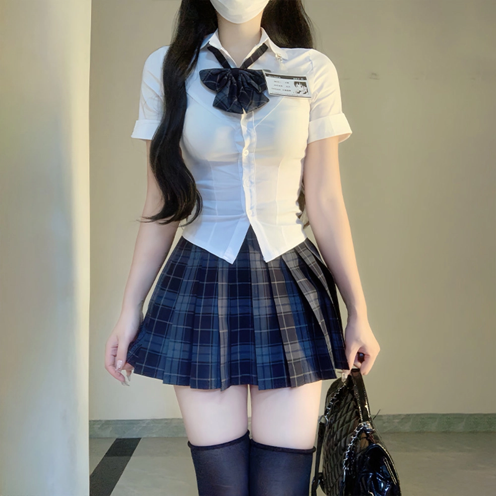 日暮星河 学院风百褶裙半身裙休闲百搭辣妹裙装套装 女款