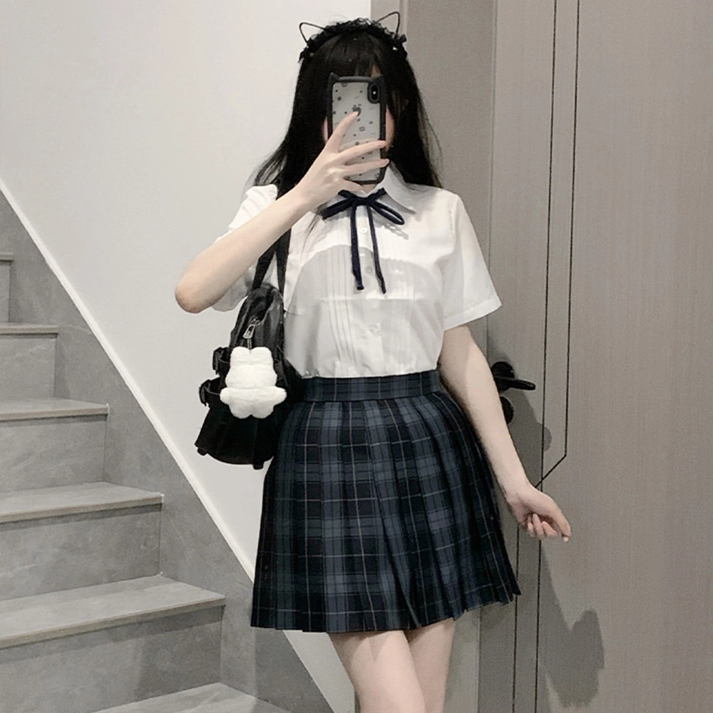 日暮星河 学院风百褶裙半身裙休闲百搭辣妹裙装套装 女款