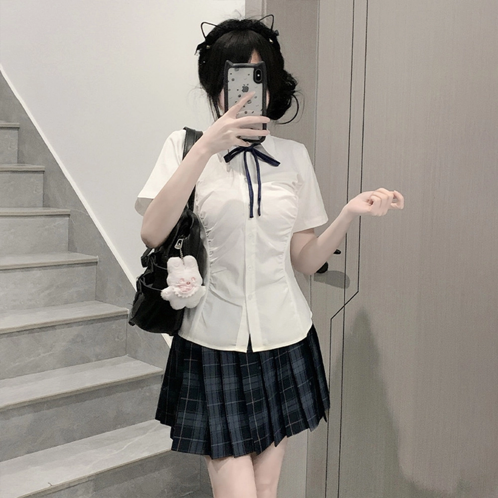 日暮星河 学院风百褶裙半身裙休闲百搭辣妹裙装套装 女款