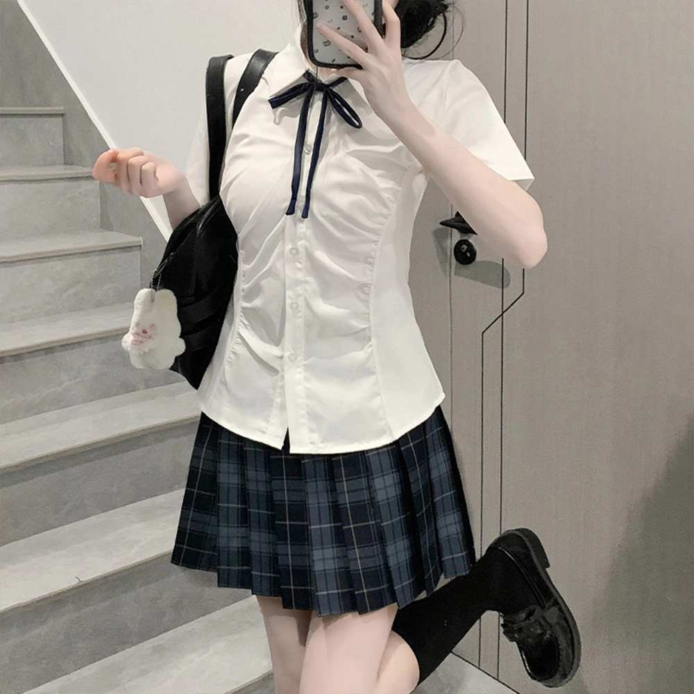 日暮星河 学院风百褶裙半身裙休闲百搭辣妹裙装套装 女款