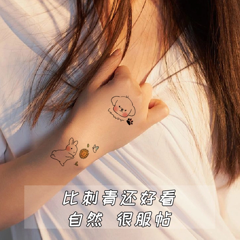 茵芭  彩色蝴蝶纹身贴半永久防水持久高级感 现代简约