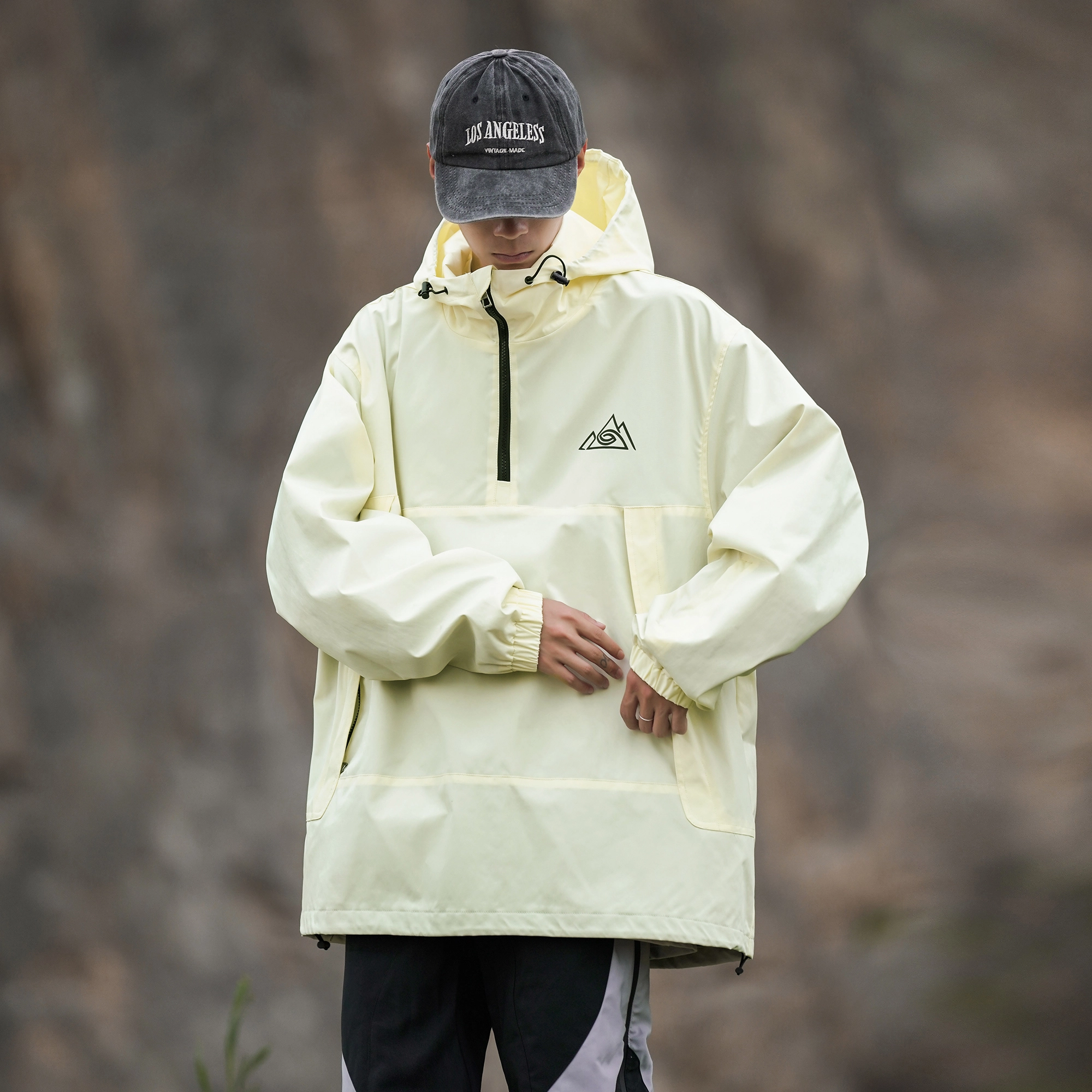 雅鹿  山系系列户外出行徒步登山旅行纯色简约时尚拉链连帽长袖滑雪  防风透气耐磨保暖防水冲锋衣 男女同款