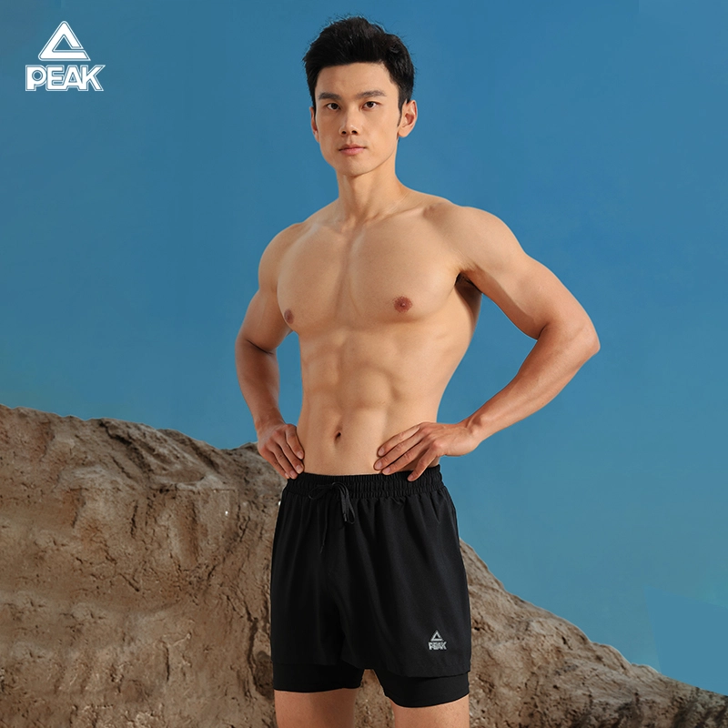 匹克 透气舒适速干宽松双层防尴尬海边沙滩泳池泳馆冲浪度假适用泳裤 男款