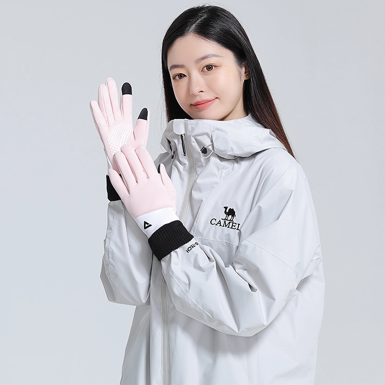 匹克 秋冬季防风防水保暖 骑行可触屏  高颜值 柔软舒适 亲肤恒温 跑步健身摩托车滑雪自行车 绒面里层 运动手套 男女同款情侣款