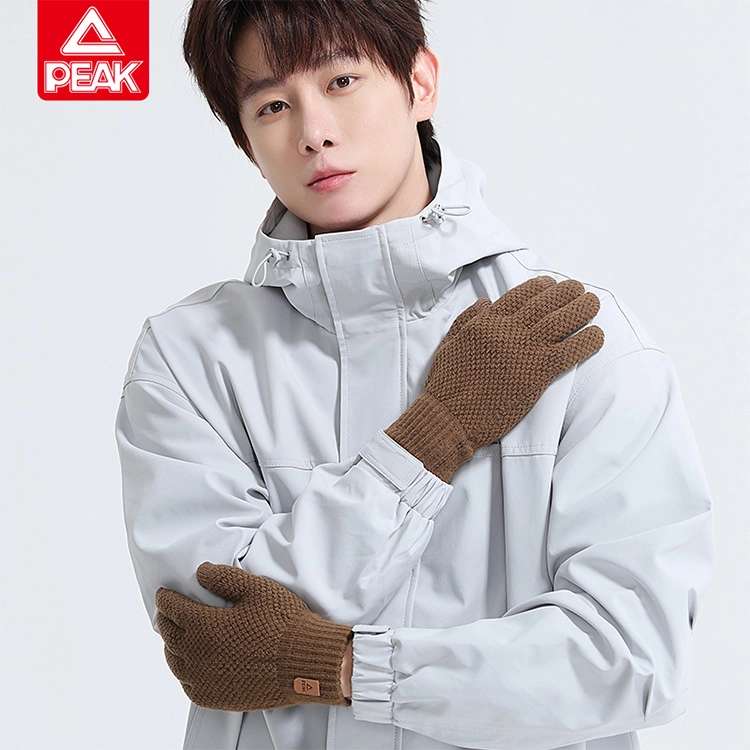匹克 冬季骑行保暖 可触屏户外跑步健身摩托车骑车登山训练 高颜值 舒适柔软透气 腈纶 绒线手套 男女同款情侣款