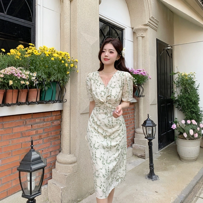格子苔 舒适时尚简约通勤百搭短袖连衣裙 女款