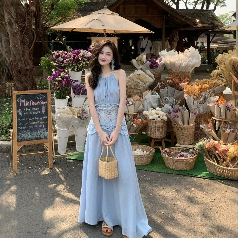 格子苔 百搭简约舒适时尚休闲无袖连衣裙 女款