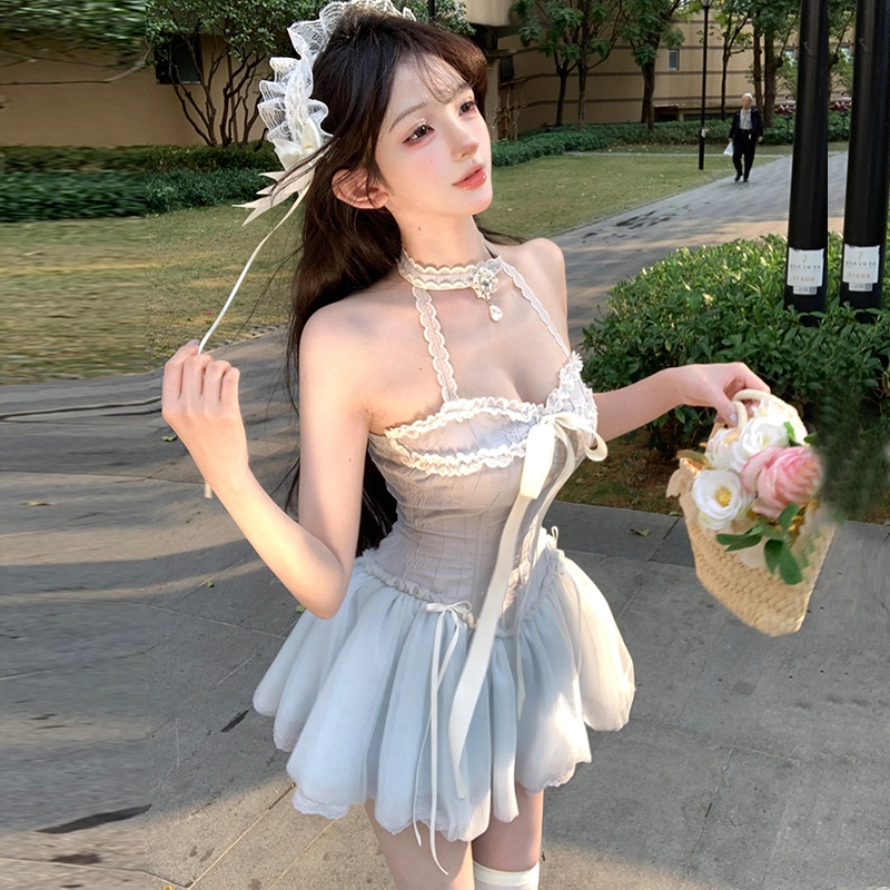 格子苔 舒适时尚通勤简约无袖连衣裙 女款