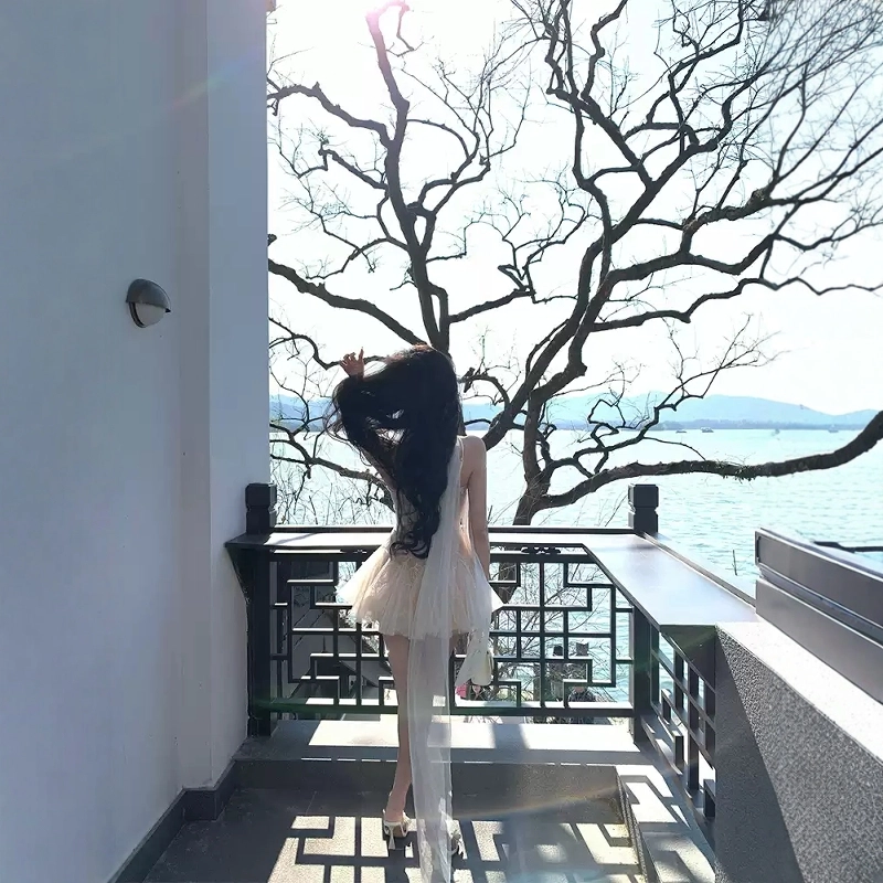 格子苔 刺绣条纹今年流行爆款仙女裙吊带连衣裙 女款