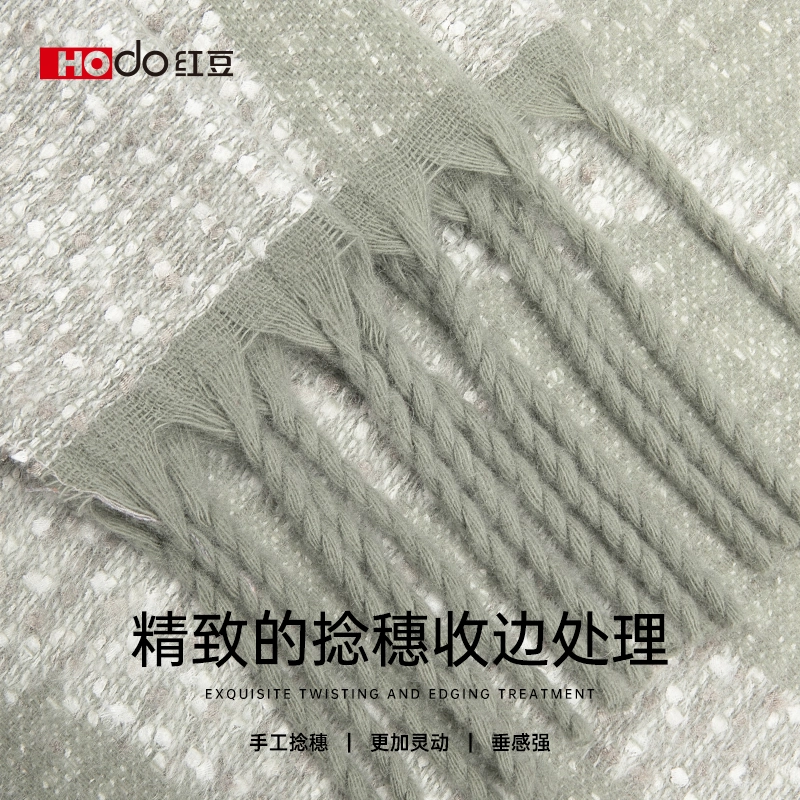 红豆 保暖加厚时尚百搭 羊毛 绒线围巾 女款