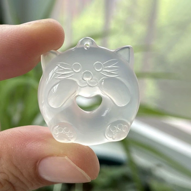 唐述 可爱龙猫卡通转运小巧个性小众日常萌趣可爱好运 玉髓 项链 男女同款情侣款