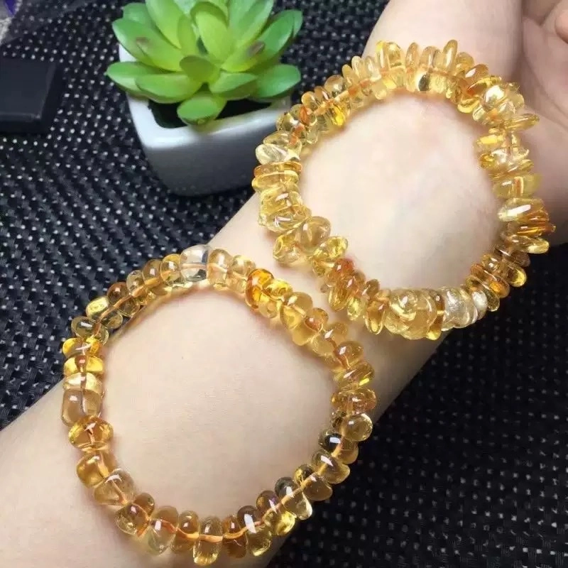 唐述 【暴富发财】吸金神器助你狂揽八招财转运新中式小众碎石设计财源滚滚有钱花好运方财气合成/人造 黄水晶 手串 女款