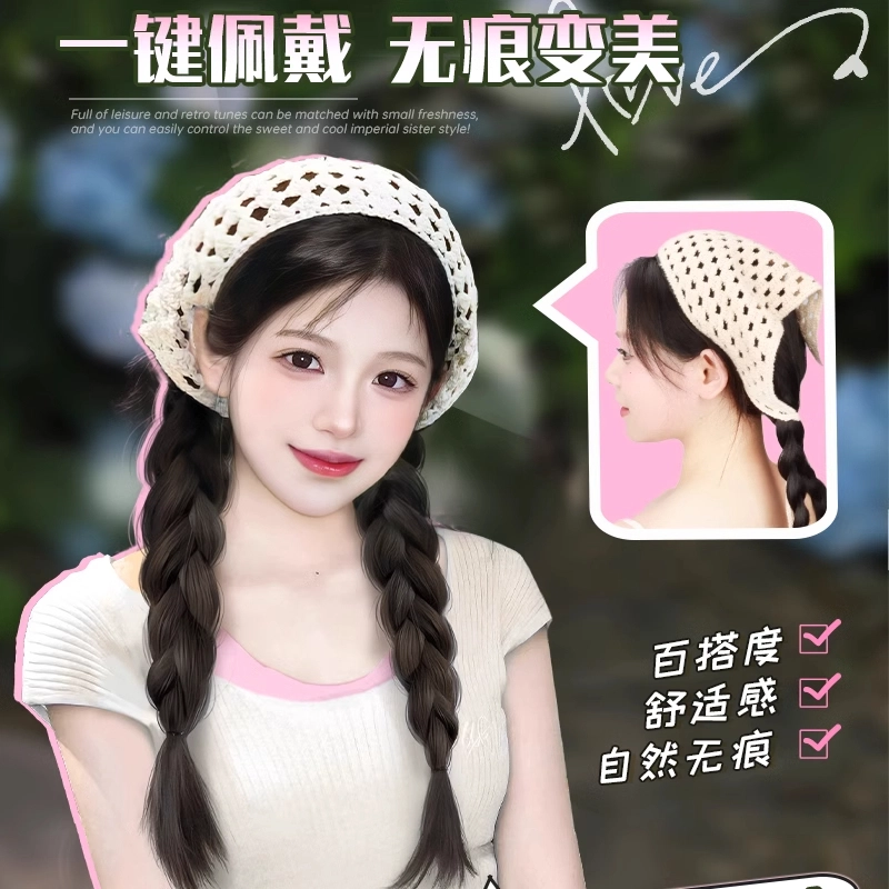 云轻 全头套女三角头巾假发 大波浪长卷发发箍