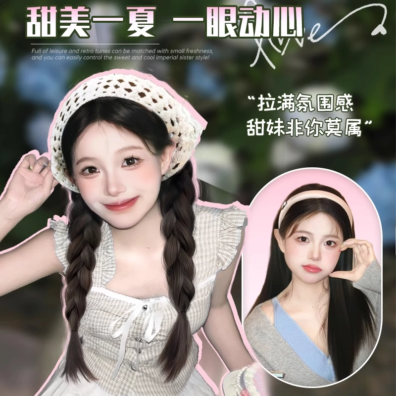 云轻 全头套女三角头巾假发 大波浪长卷发发箍