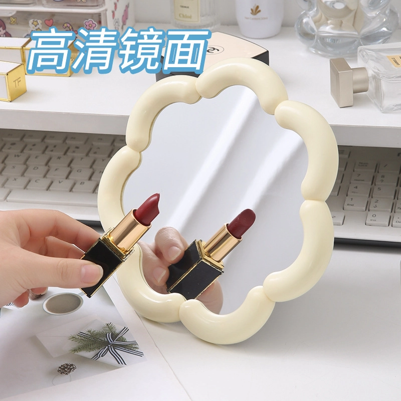顽顽卡通可爱少女心可挂可立桌面花朵美妆补妆梳妆镜通用 台式镜