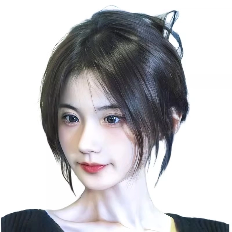 缪斯韵 八字刘海假发片 头顶补发遮白发蓬松自然前额无痕全真人发 自然色/摩卡棕