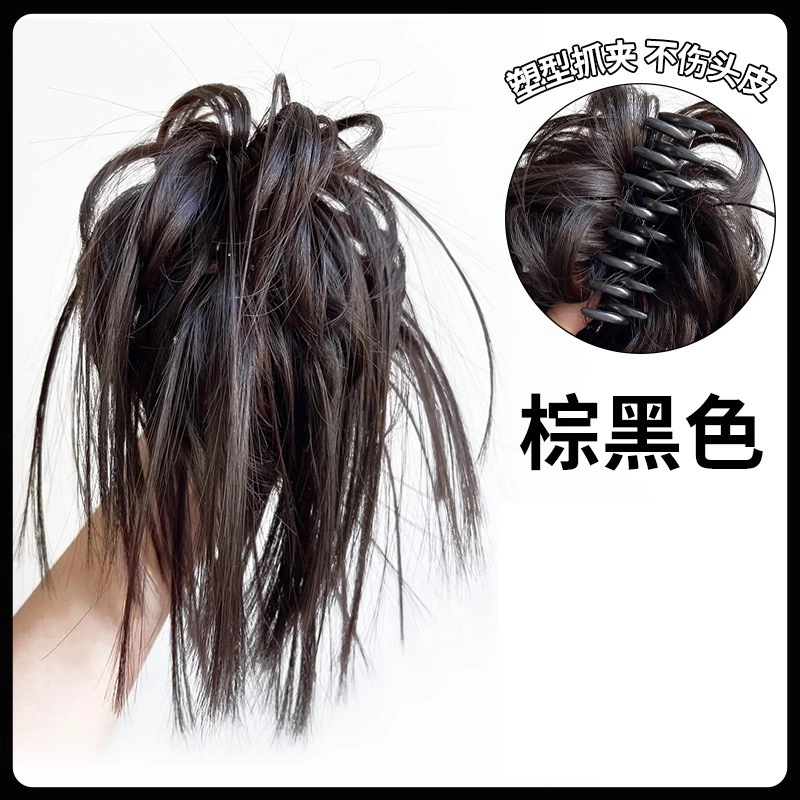 缪斯韵 鸡窝丸子头假发女 慵懒鸡毛抓夹
