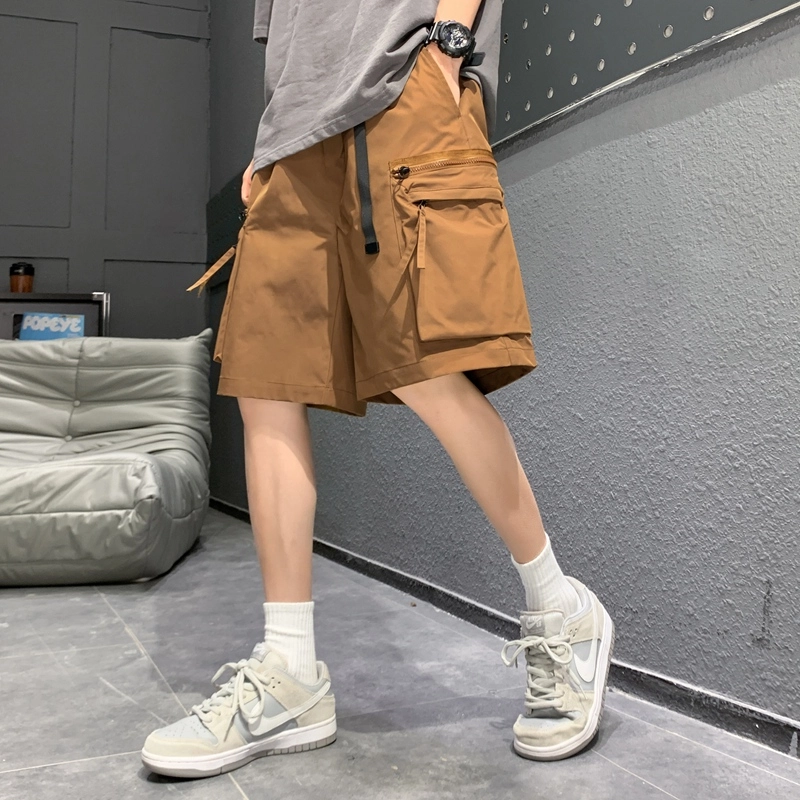 玉儿恋 美式复古潮流宽松口袋五分裤尽显百搭风范时尚休闲短裤 男女同款