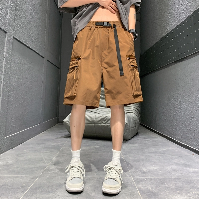 玉儿恋 美式复古潮流宽松口袋五分裤尽显百搭风范时尚休闲短裤 男女同款