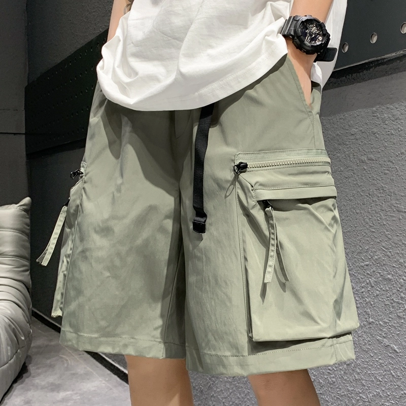 玉儿恋 美式复古潮流宽松口袋五分裤尽显百搭风范时尚休闲短裤 男女同款