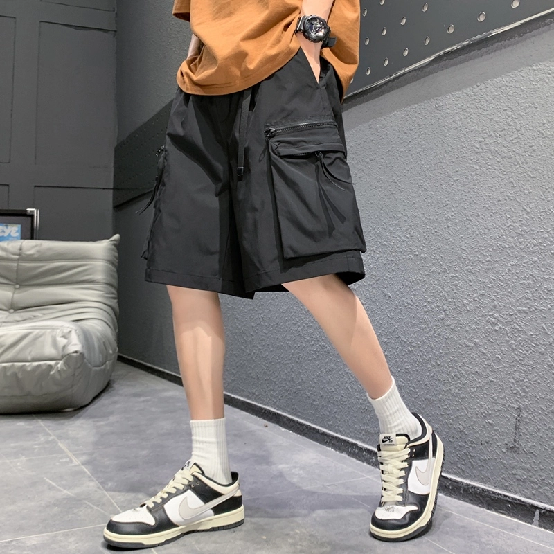 玉儿恋 美式复古潮流宽松口袋五分裤尽显百搭风范时尚休闲短裤 男女同款