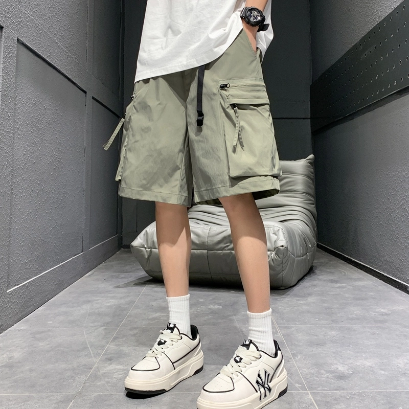 玉儿恋 美式复古潮流宽松口袋五分裤尽显百搭风范时尚休闲短裤 男女同款