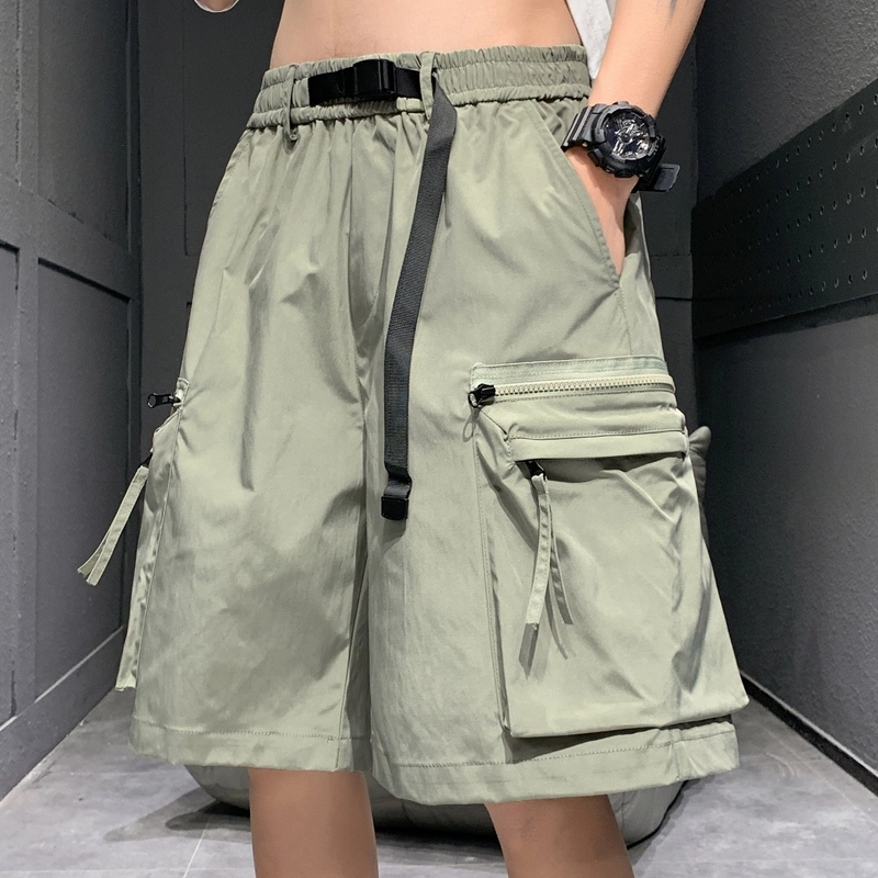 玉儿恋 美式复古潮流宽松口袋五分裤尽显百搭风范时尚休闲短裤 男女同款