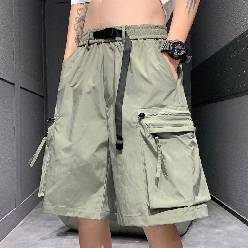 玉儿恋 美式复古潮流宽松口袋五分裤尽显百搭风范时尚休闲短裤 男女同款