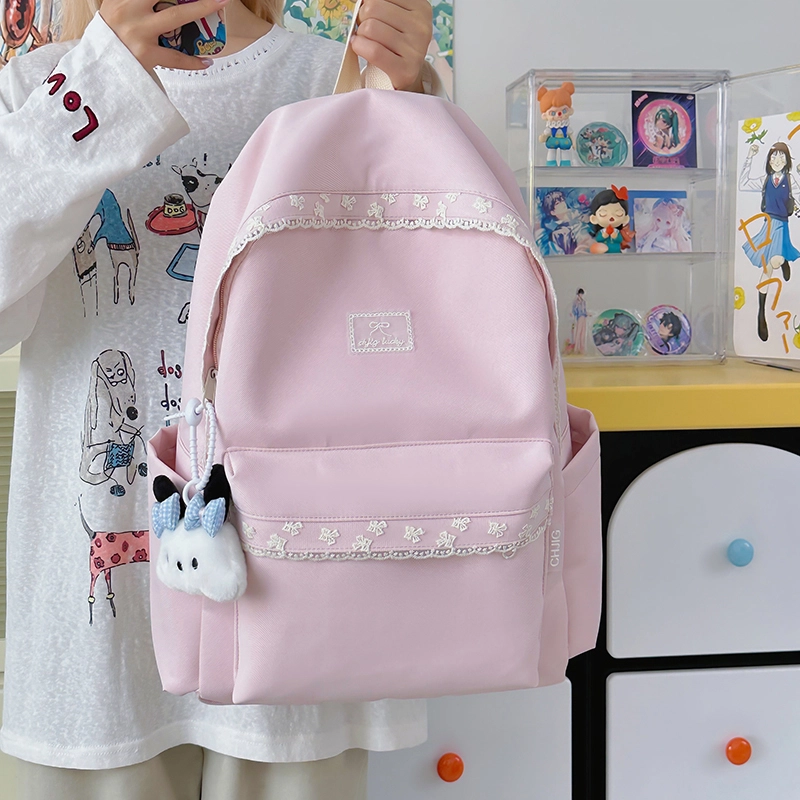 木木兔 书包女初中生高中生大容量轻便小学生旅行背包  经典时尚小众设计 高级感 休闲拉链开合 尼龙布 双肩包 常规 紫色
