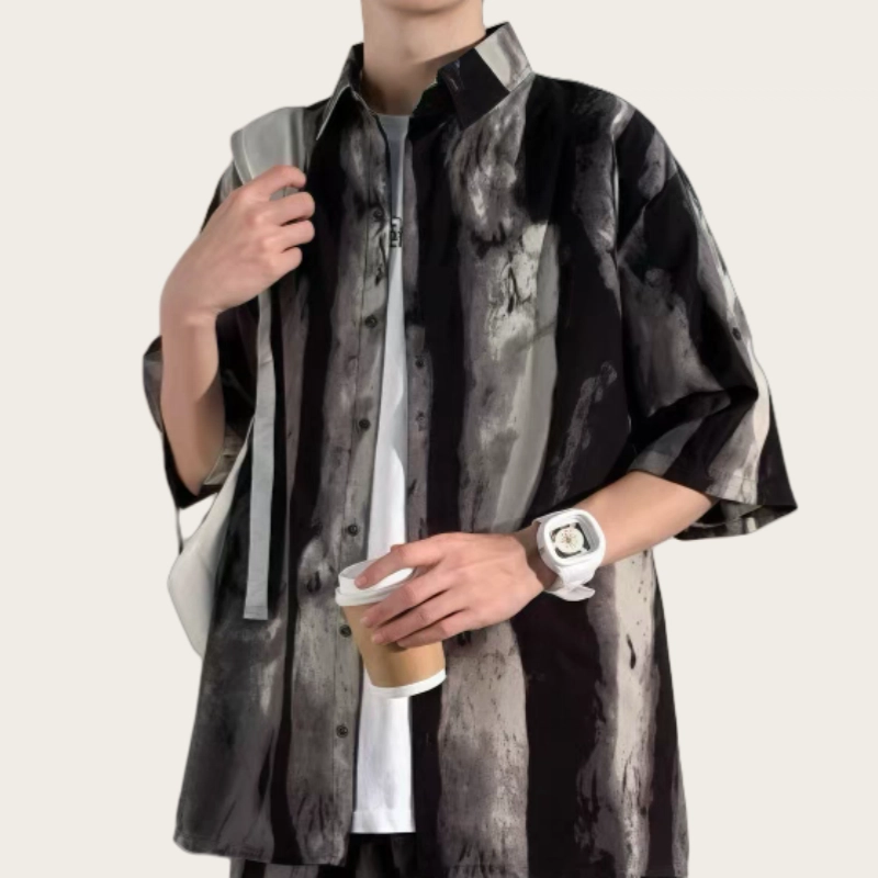 木木兔 休闲透气简约短袖衬衫 男款