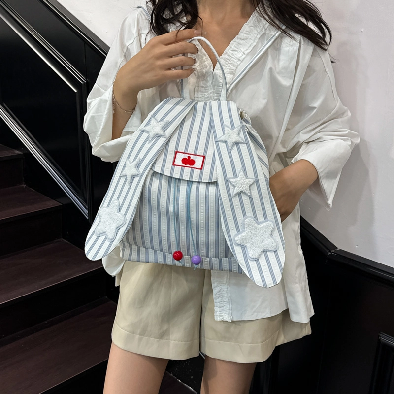 木木兔 书包女高中学生超大容量初中生小轻便  经典时尚小众设计 高级感 休闲拉链开合 尼龙布 双肩包 常规 蓝色