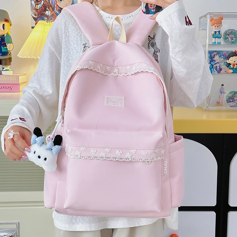 木木兔 书包女初中生高中生大容量轻便小学生旅行背包  经典时尚小众设计 高级感 休闲拉链开合 尼龙布 双肩包 常规 紫色