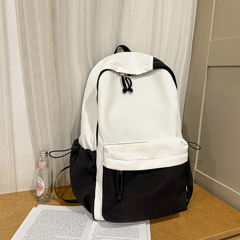 木木兔 书包女生高中超大容量中学生初中生小学生轻便 经典时尚小众设计 高级感 尼龙布 双肩包 常规 白色