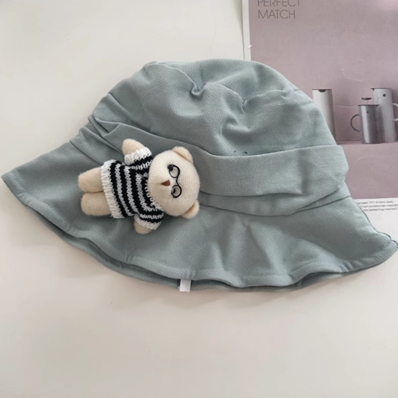 优莲茵 可爱立体眼镜小熊帽 大头围显脸小 文艺百搭遮阳 棉 渔夫帽 女款