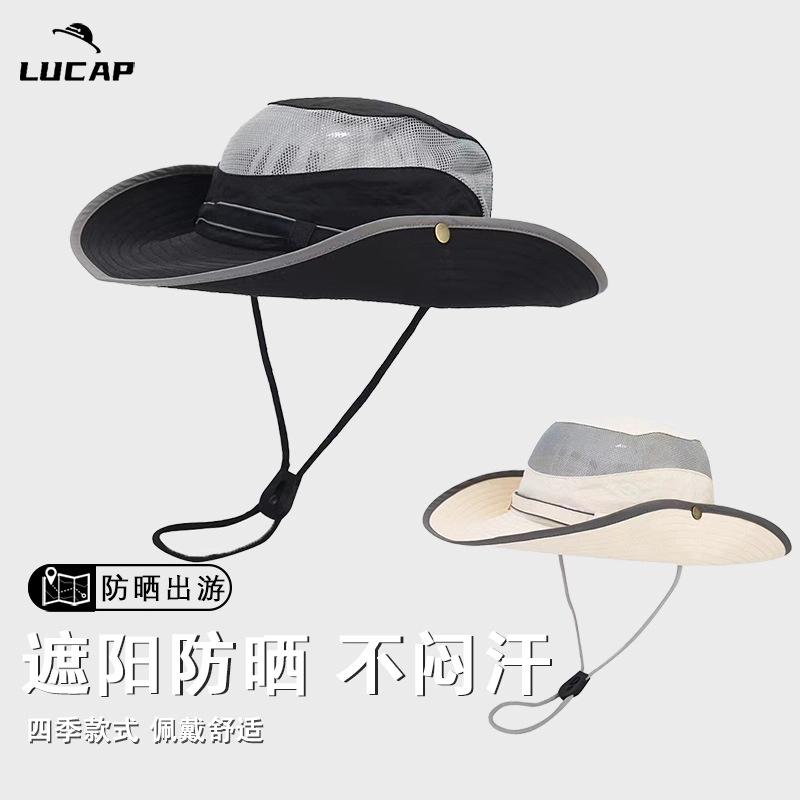 优莲茵 韩版简约复古西部牛仔遮阳帽 徒步登山露营户外钓鱼 轻便轻薄舒适时尚百搭太阳帽 涤纶 渔夫帽 男女同款情侣款
