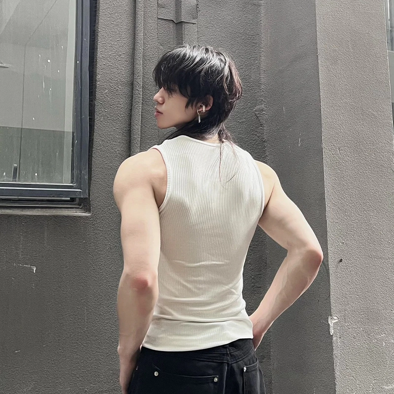黑马漫画 重磅螺纹夏季运动健身跑步训练打底衫无袖背心 男女同款