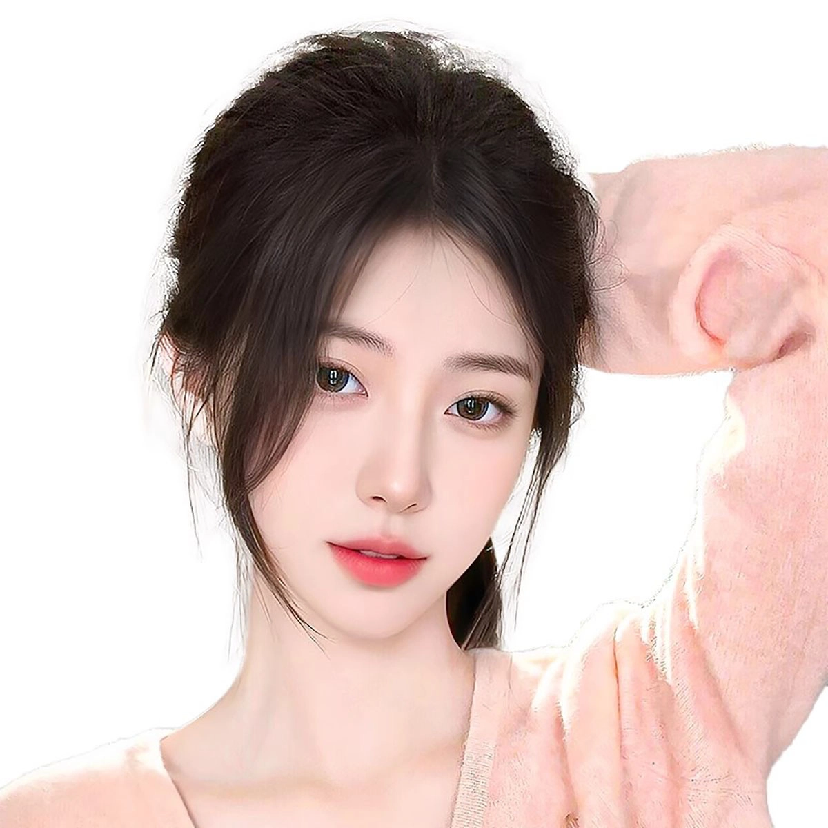 清岚 八字刘海假发片 头顶补发蓬松高颅顶全真人发修颜减龄遮白发 自然色/ 摩卡棕