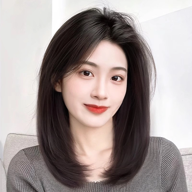 清岚 锁骨发假发套 真人发丝 修颜减龄 自然蓬松 显发量